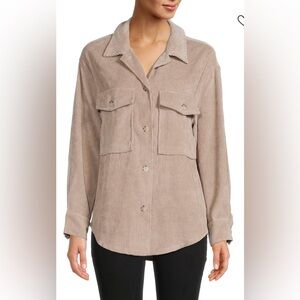 Ashley By 26 International Taupe Corduroy Button-Down Shirt